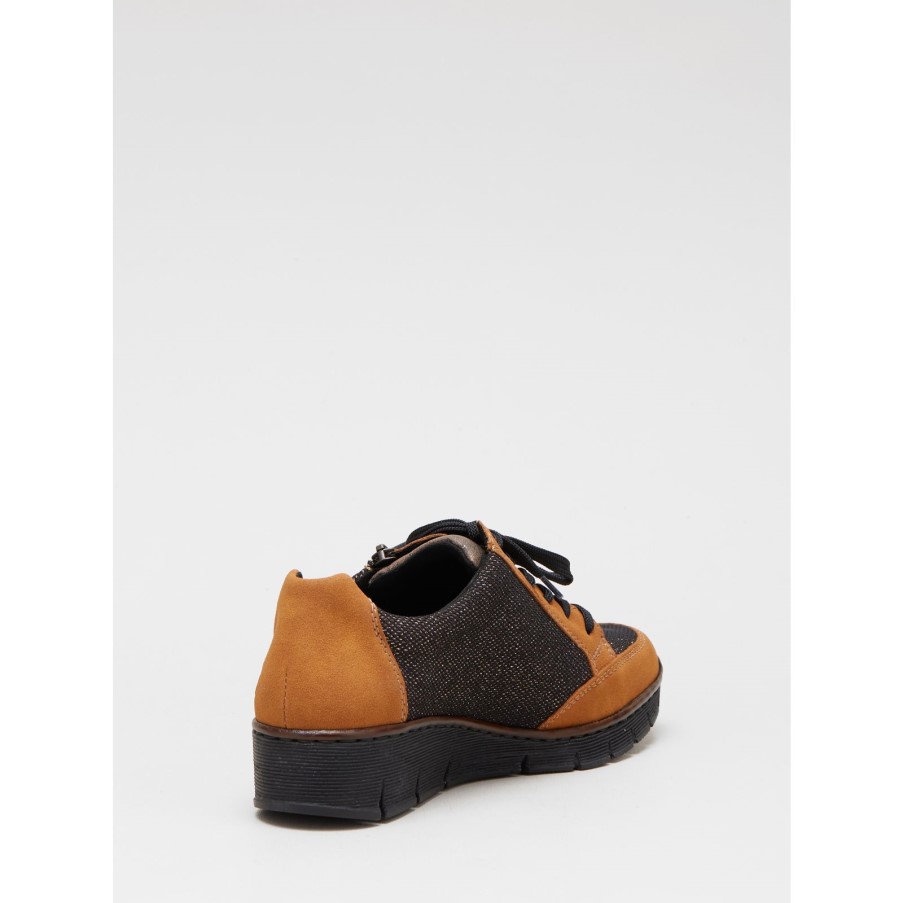 サイドジップ付きブラックリーカーウェッジトレーナー.