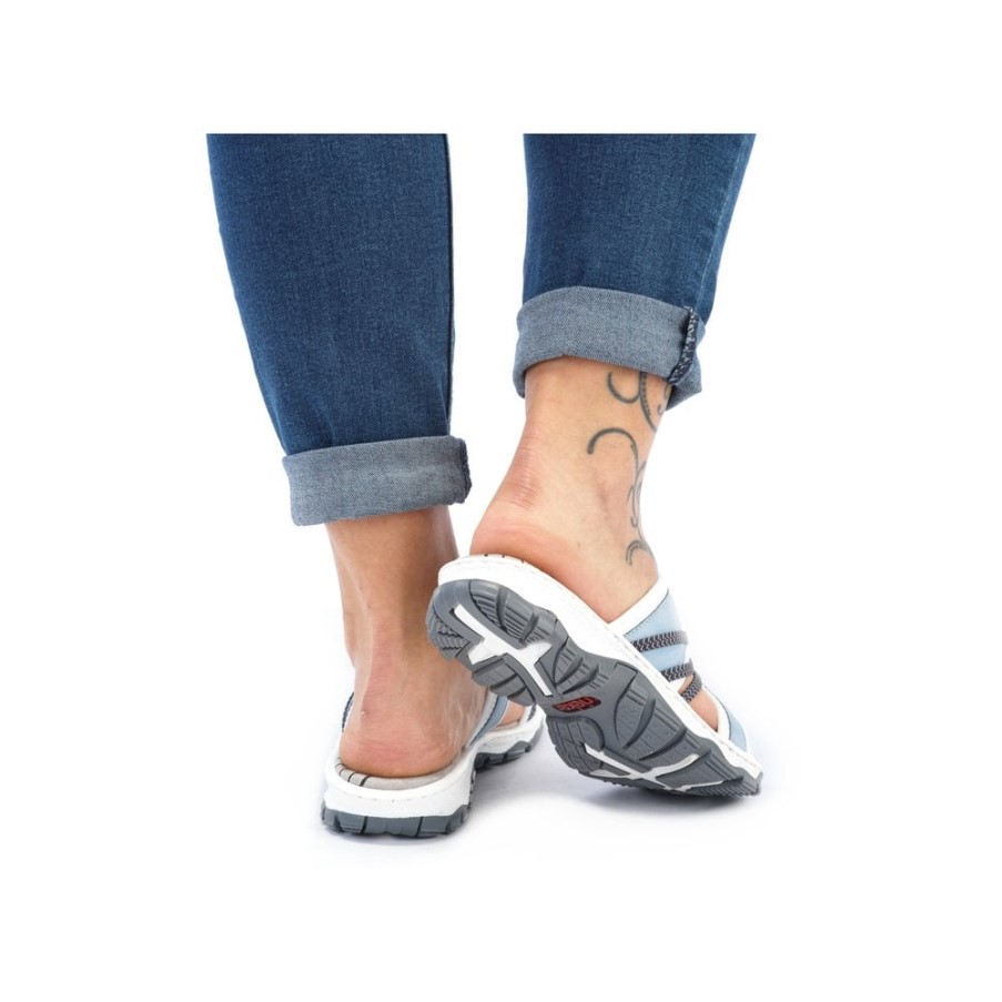 ブルー Rieker 68880 女性サンダル