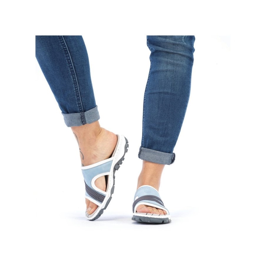 ブルー Rieker 68880 女性サンダル