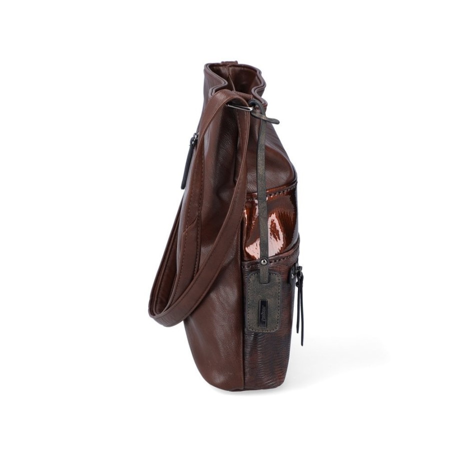 ブラウン Rieker H1301-25 レディース ブラウン ジッパーバッグ