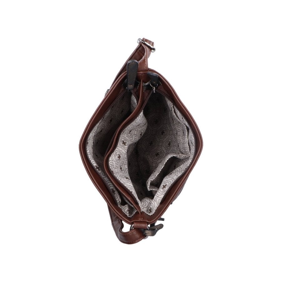 ブラウン Rieker H1301-25 レディース ブラウン ジッパーバッグ