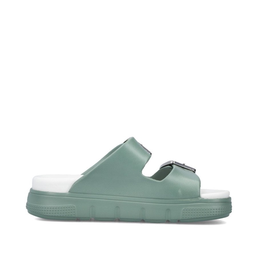 グリーン Rieker P2180 女性サンダル