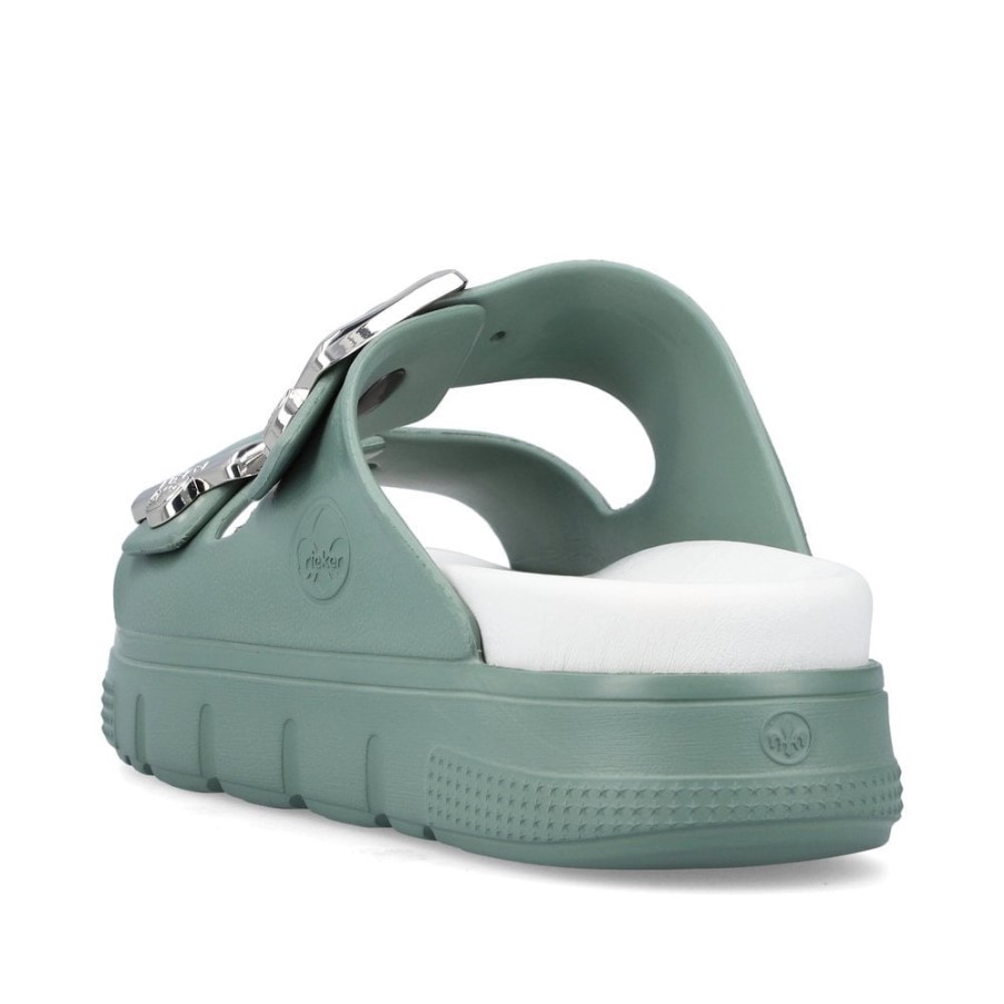 グリーン Rieker P2180 女性サンダル