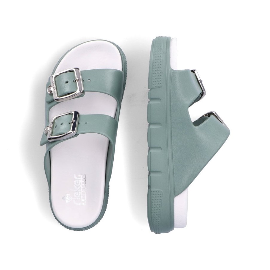 グリーン Rieker P2180 女性サンダル