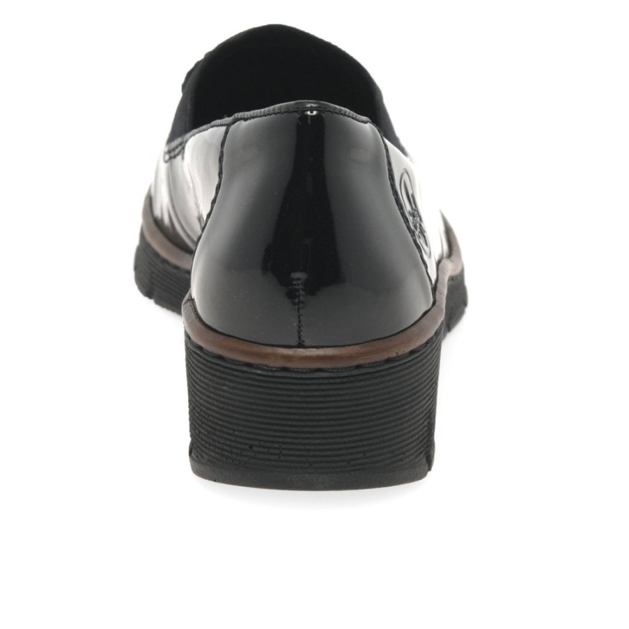 ブラックリーカーグリームレディースタッセルローファー.