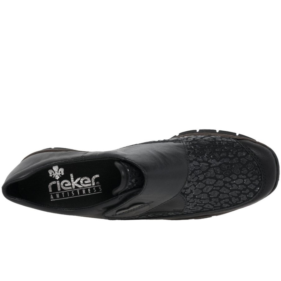 ブラック リーカー メリー レディース リップテープ ファスニング シューズ