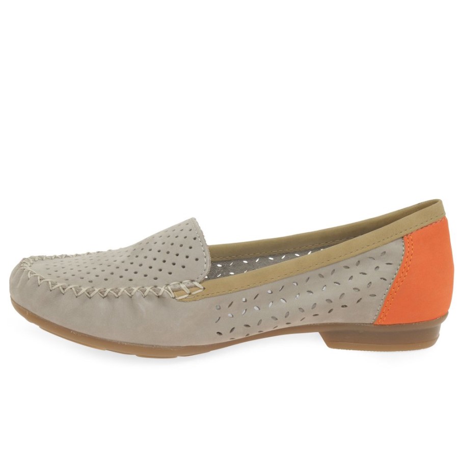 Cloud Rieker Peggy レディース パンチディテール モカシン