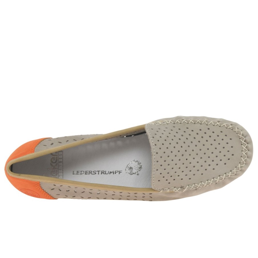 Cloud Rieker Peggy レディース パンチディテール モカシン