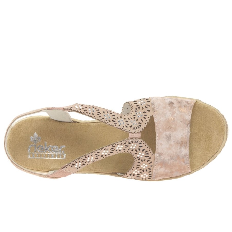 リーカー アラバマ レディース ウェッジヒール サンダル ローズ