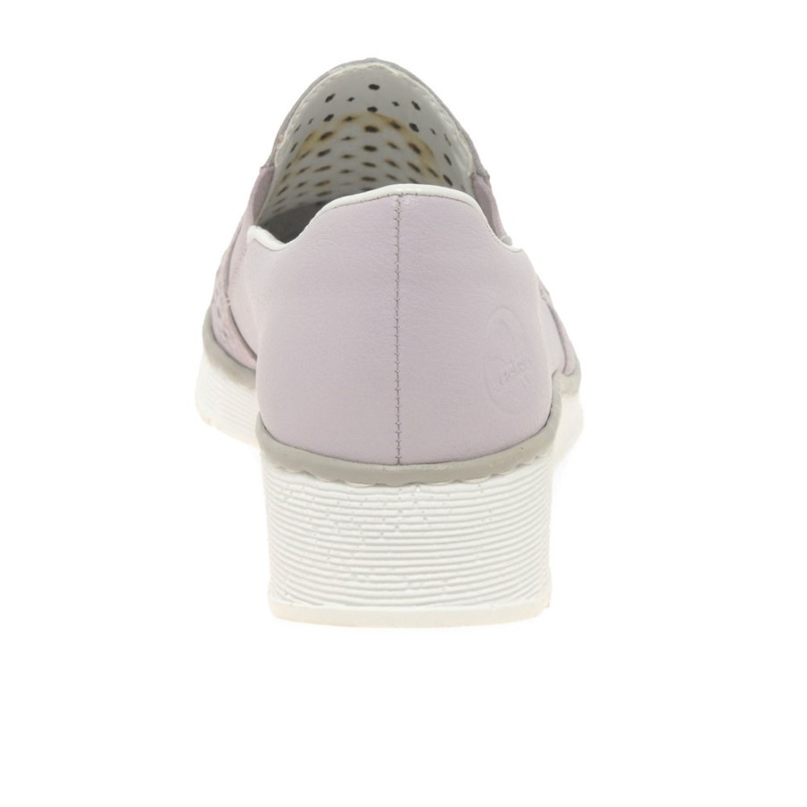 リーカー ギャザー レディース カジュアル シューズ ピンク