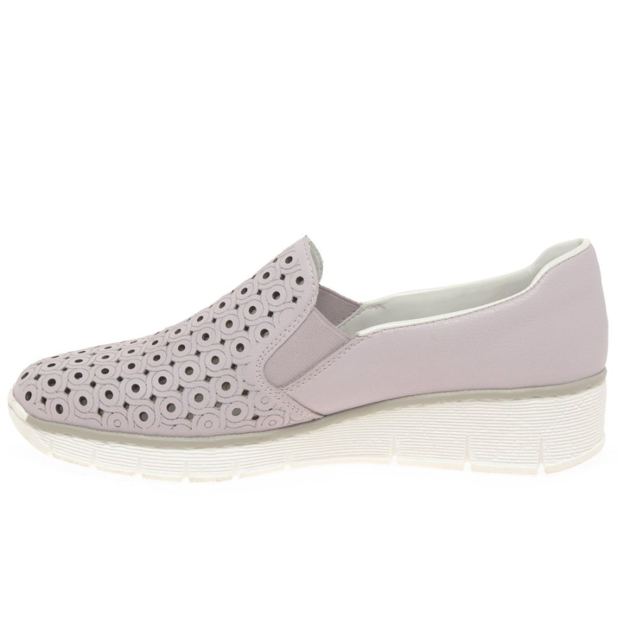 リーカー ギャザー レディース カジュアル シューズ ピンク