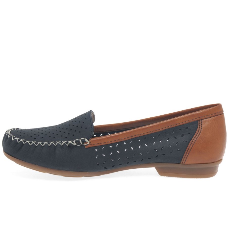 リーカー ペギー レディース パンチド ディテール モカシン ヌバック