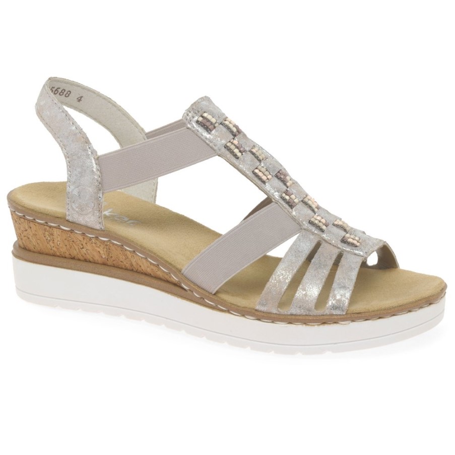 リーカー ソレラ レディース ウェッジ ヒール サンダル ローズ