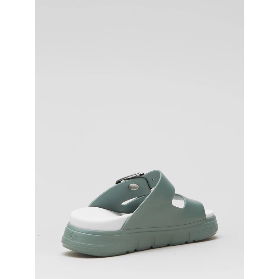 リーカー ダブルストラップ スライドサンダル ピンク