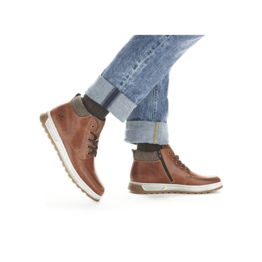 リーカー 37022 メンズ アンクルブーツ ブラウン