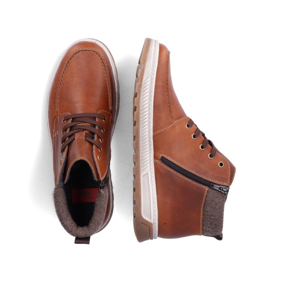 リーカー 37022 メンズ アンクルブーツ ブラウン