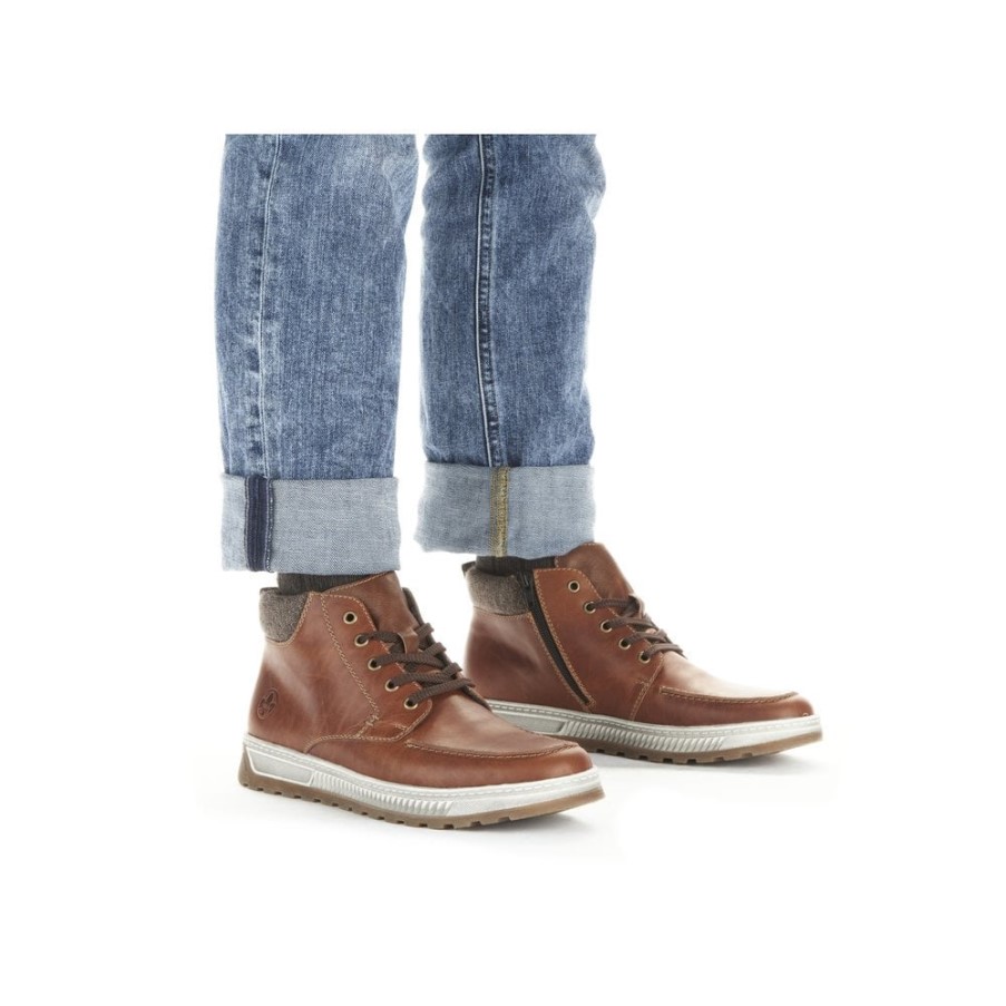 リーカー 37022 メンズ アンクルブーツ ブラウン