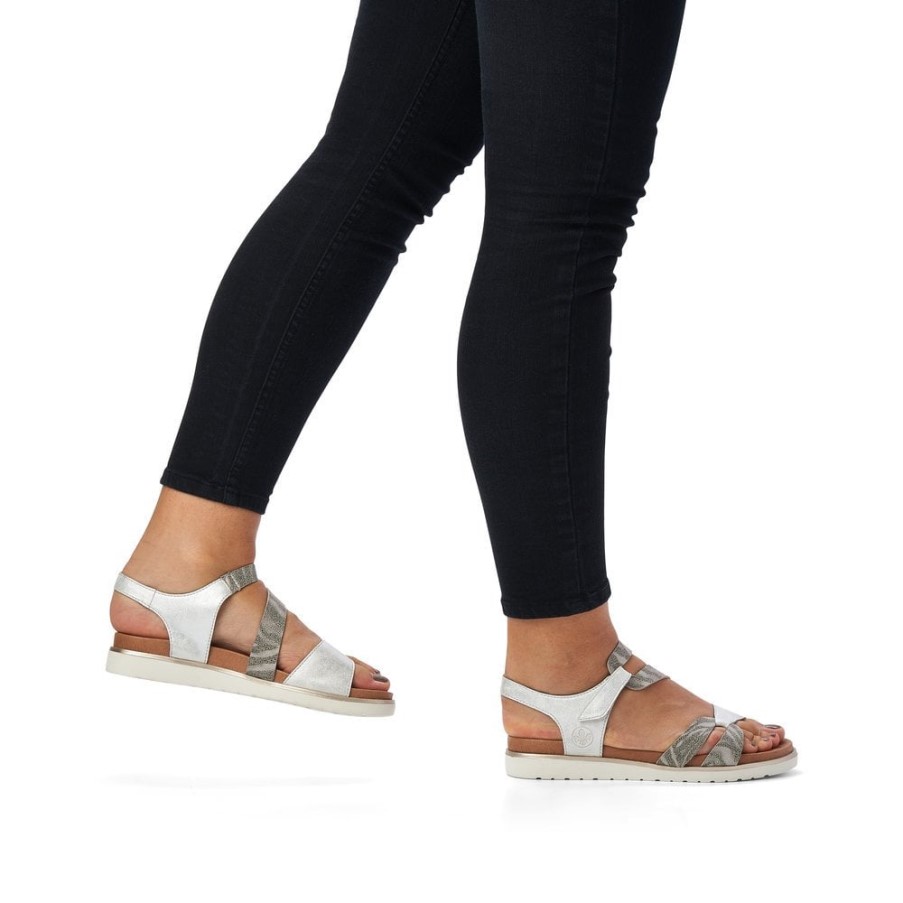 Rieker V5069 レディース サンダル メタリック