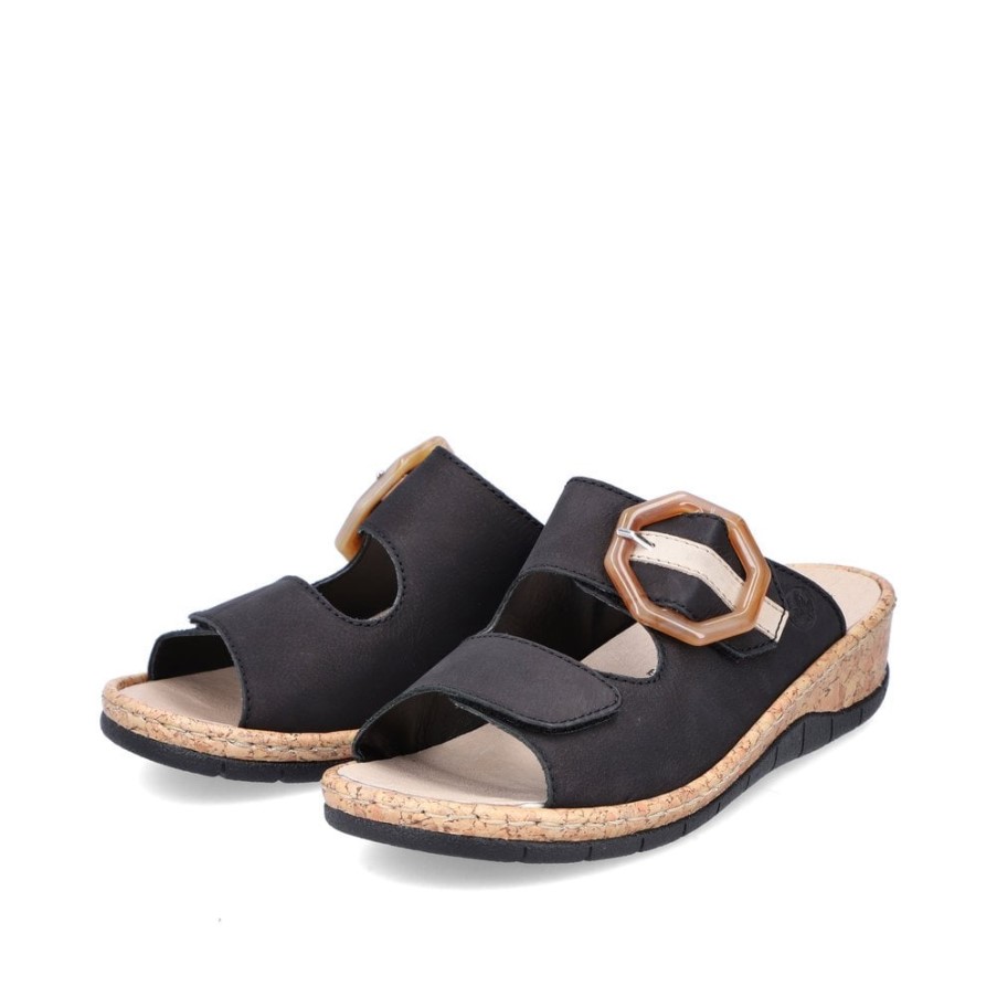 Rieker V7150 レディース サンダル ブラック