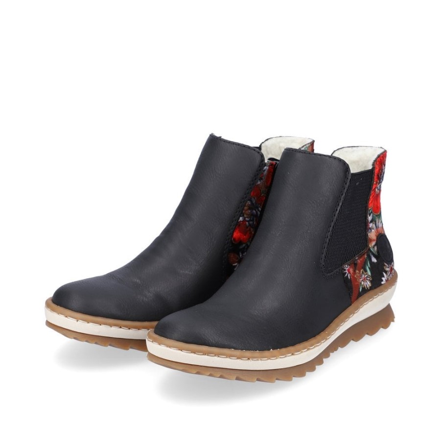 リーカー Z8689 レディース アンクルブーツ ブラック