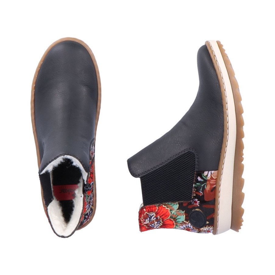 リーカー Z8689 レディース アンクルブーツ ブラック