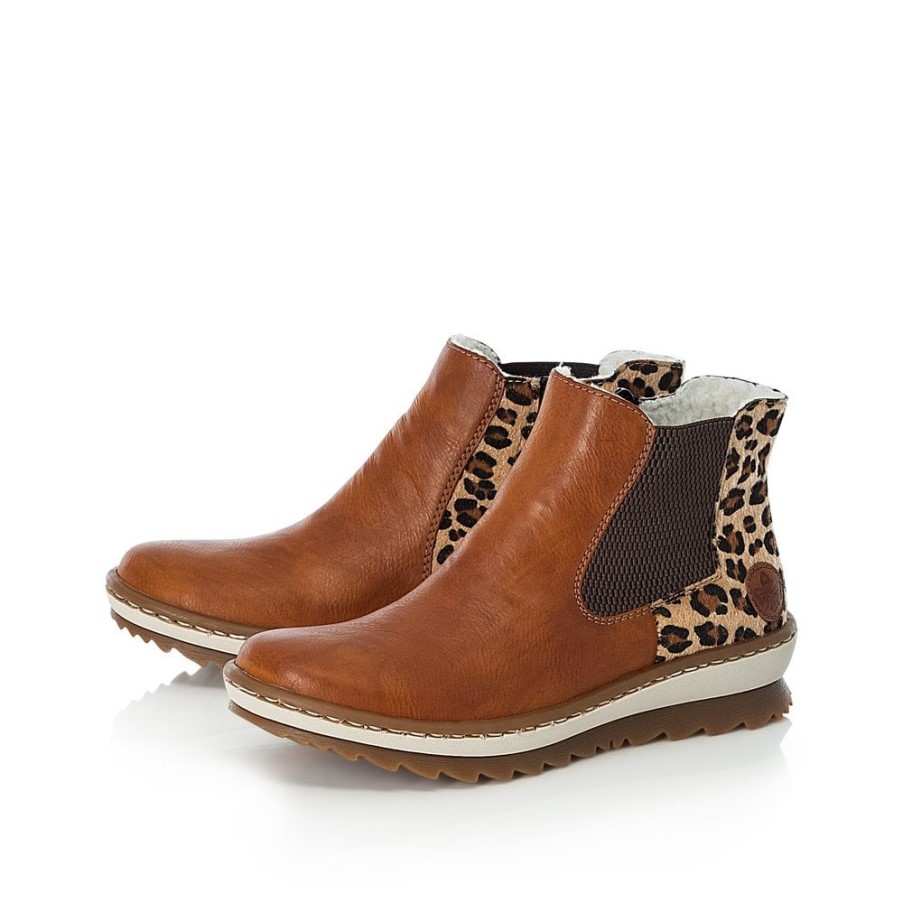 Rieker Z8689 レディース アンクルブーツ ブラウン