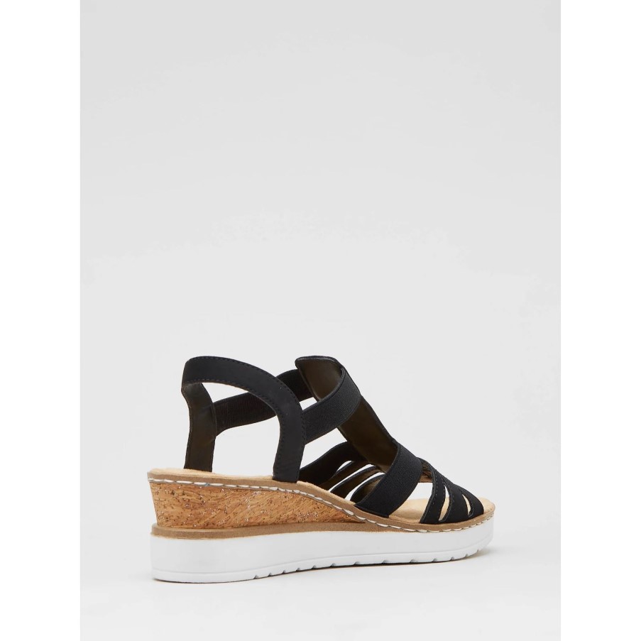 リーカー ウェッジ サンダル ビーズ トリム ホワイト