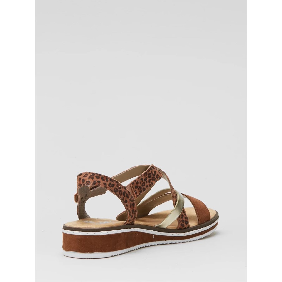 RIEKER クロスストラップサンダル ネイビー