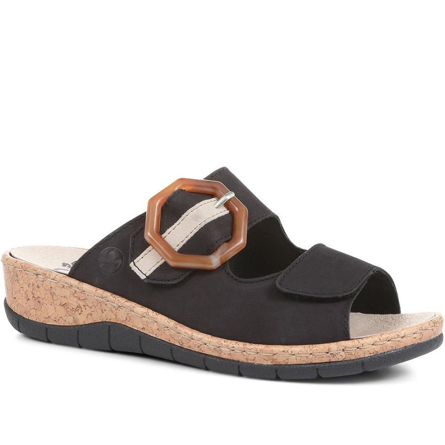 リーカー アジャスタブル ミュール サンダル ブラック