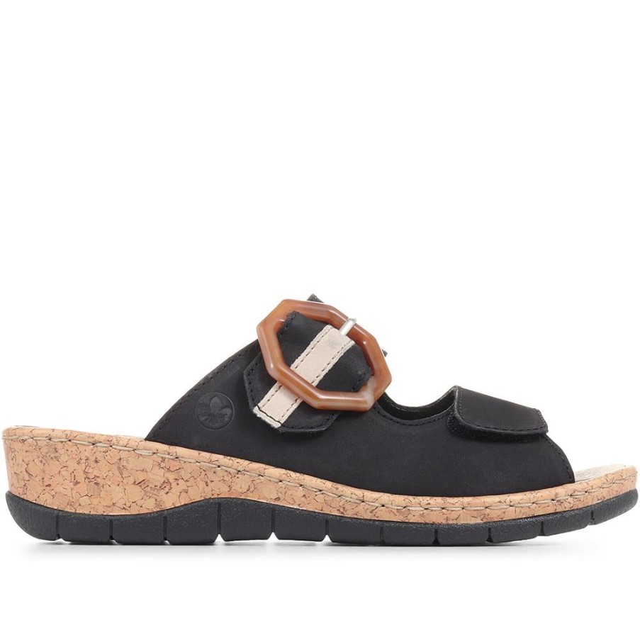 リーカー アジャスタブル ミュール サンダル ブラック