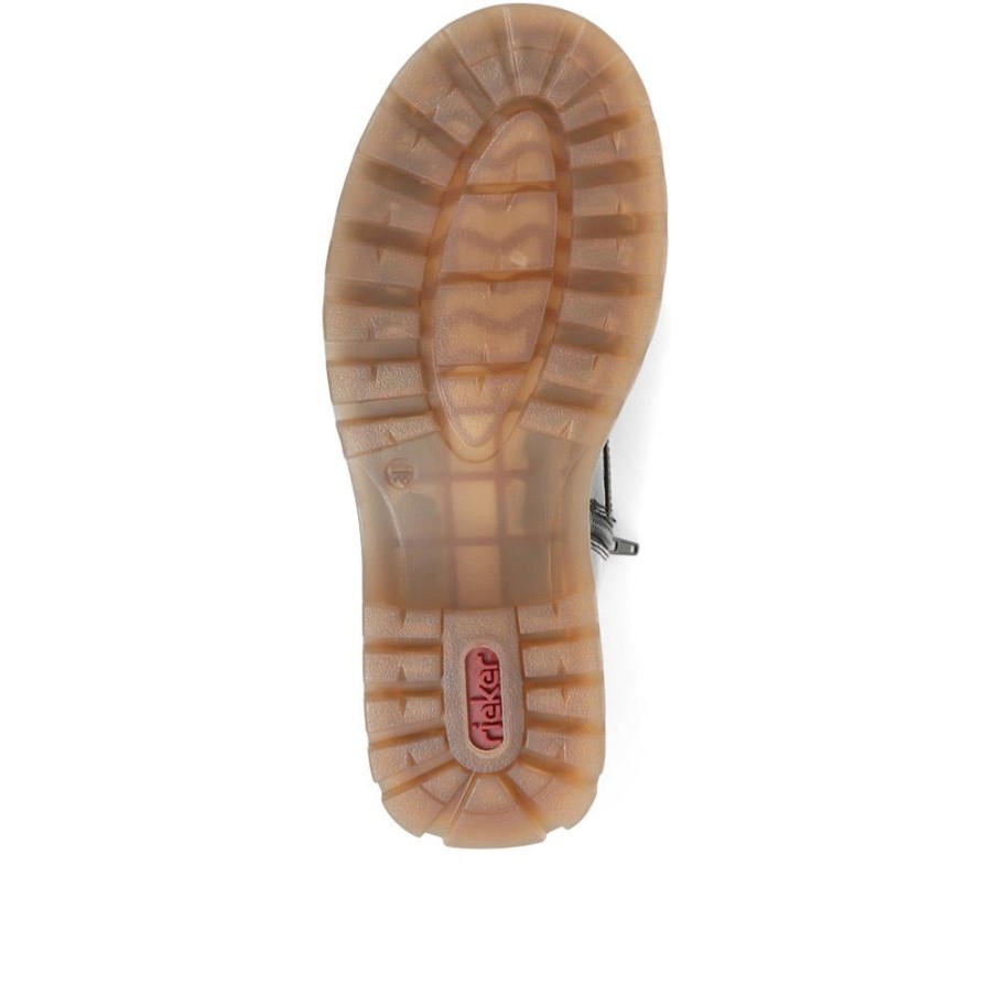 リーカー ブラック パテント レースアップ カーフ ブーツ