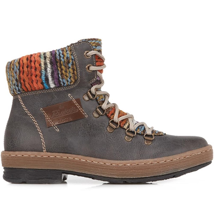 リーカーブルー レースアップ アンクルブーツ