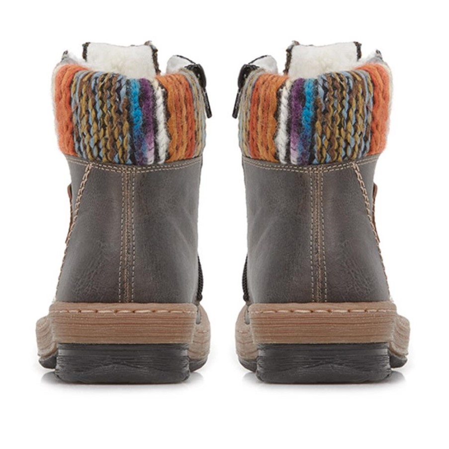 リーカーブルー レースアップ アンクルブーツ