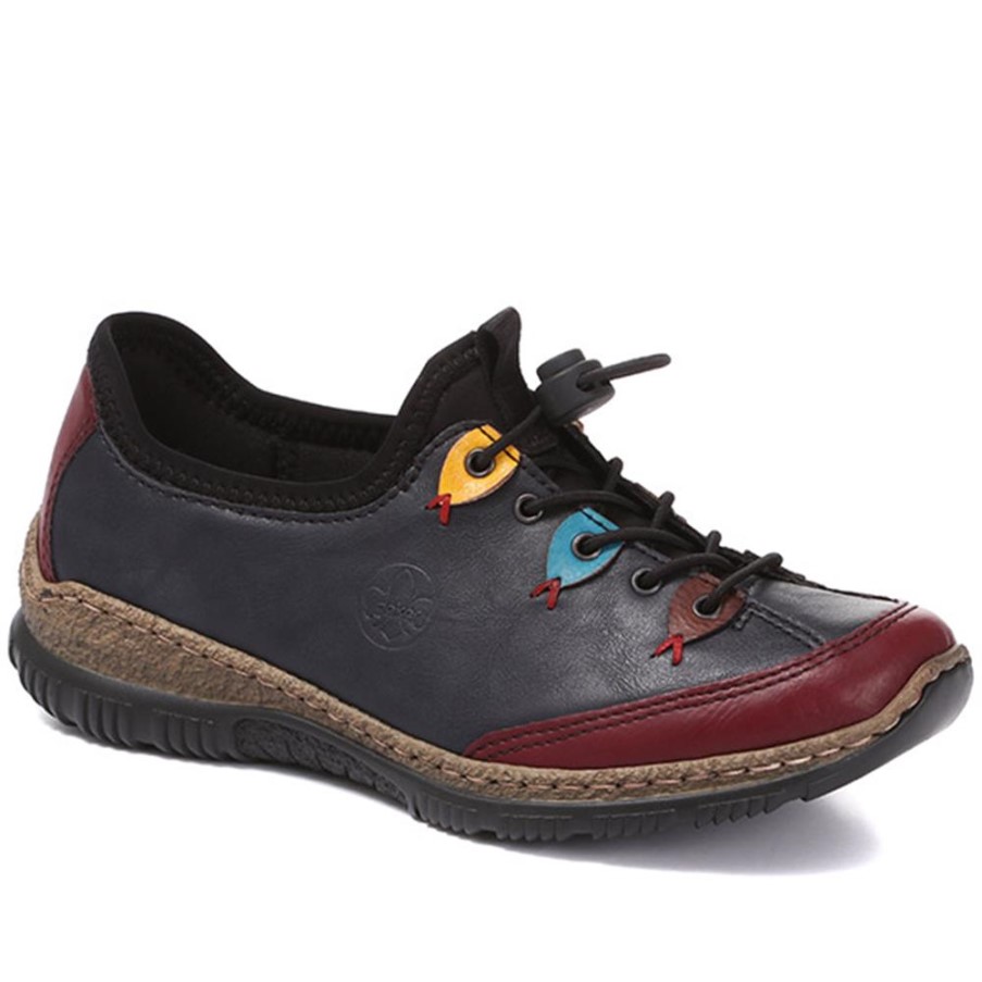 リーカー バーガンディ マルチ スリッポン カジュアルシューズ