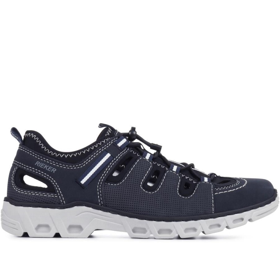 リーカー カジュアル スリッポン スニーカー ネイビー