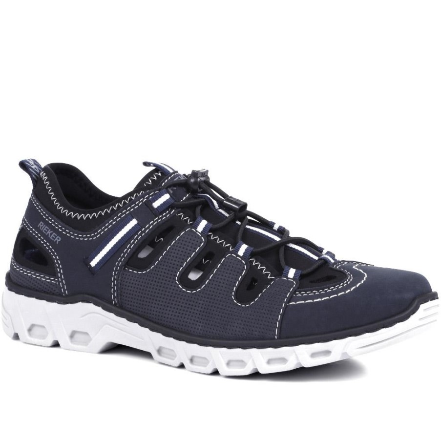 リーカー カジュアル スリッポン スニーカー ネイビー