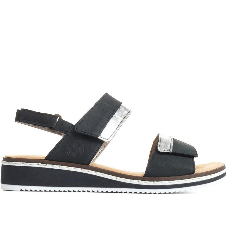 リーカー コンフォート スリングバック サンダル ネイビー