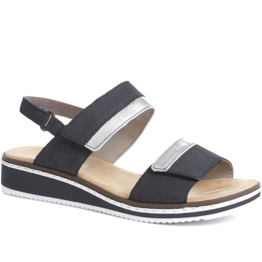 リーカー コンフォート スリングバック サンダル ネイビー