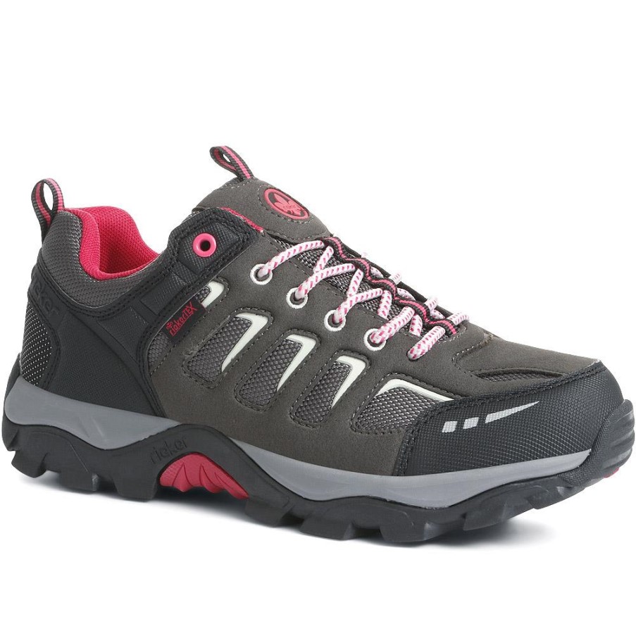 リーカー グレー ブラック ウォーター レジスタント ウォーキング シューズ