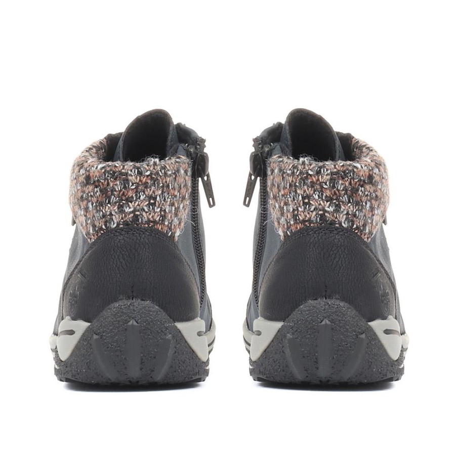 リーカー レースアップ アンクルブーツ ネイビー