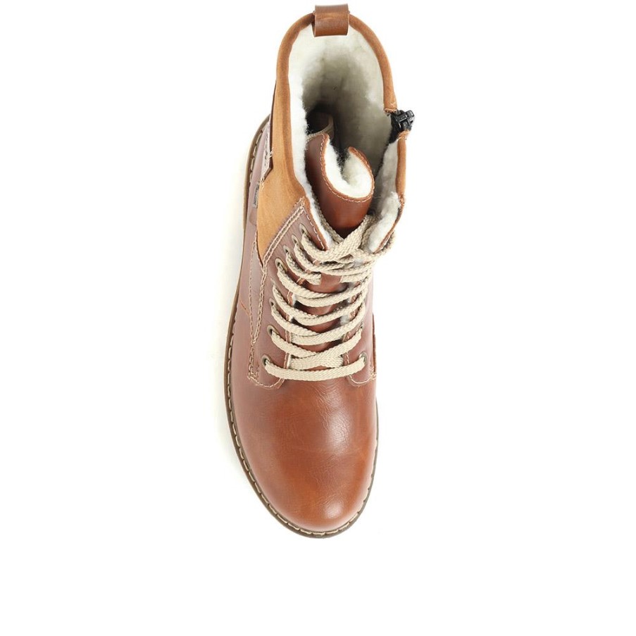 リーカー レースアップブーツ ブラウン