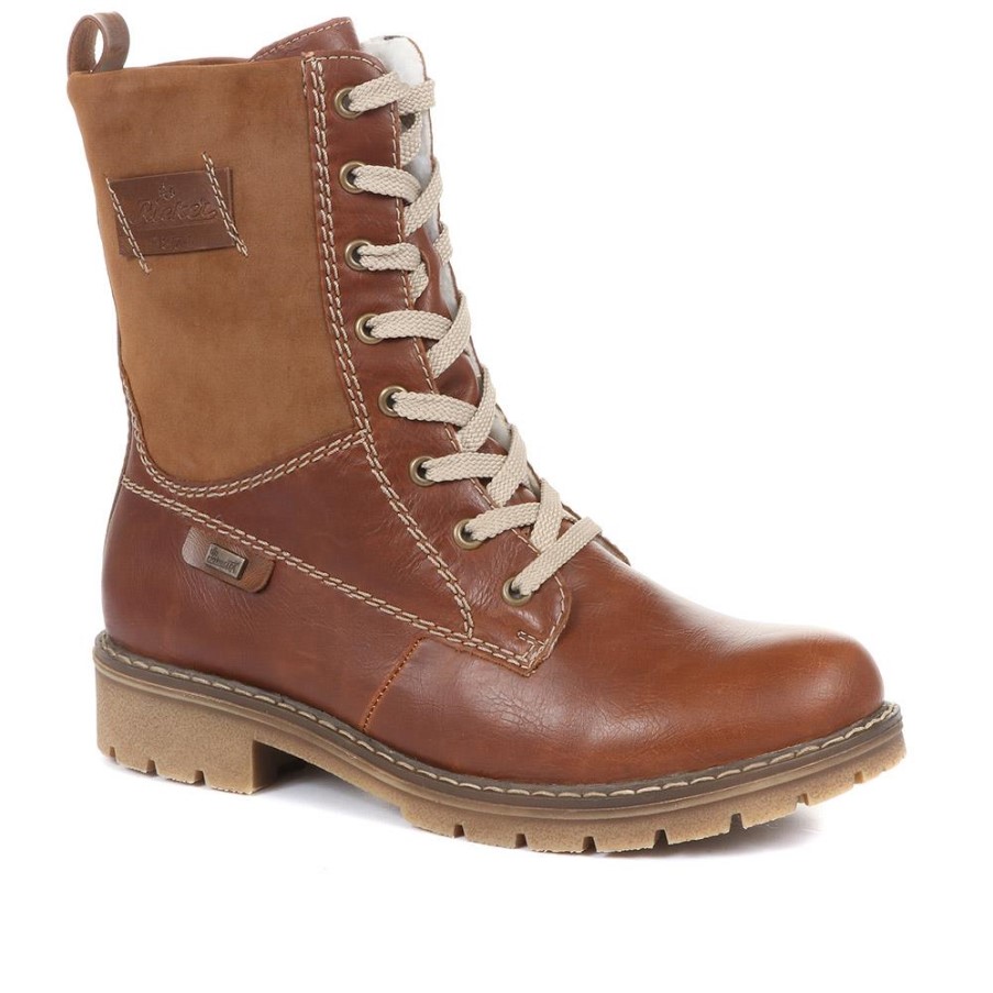 リーカー レースアップブーツ ブラウン