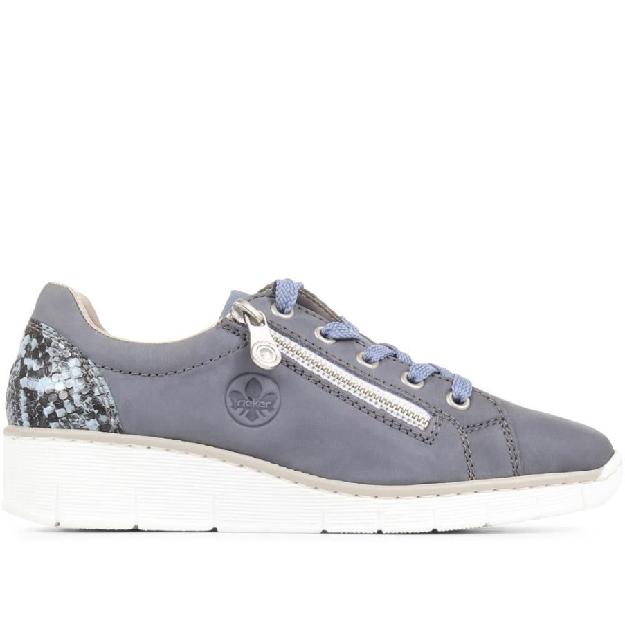 Rieker レースアップ ウェッジ スニーカー デニム