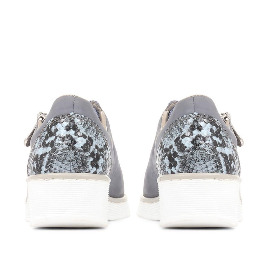 Rieker レースアップ ウェッジ スニーカー デニム