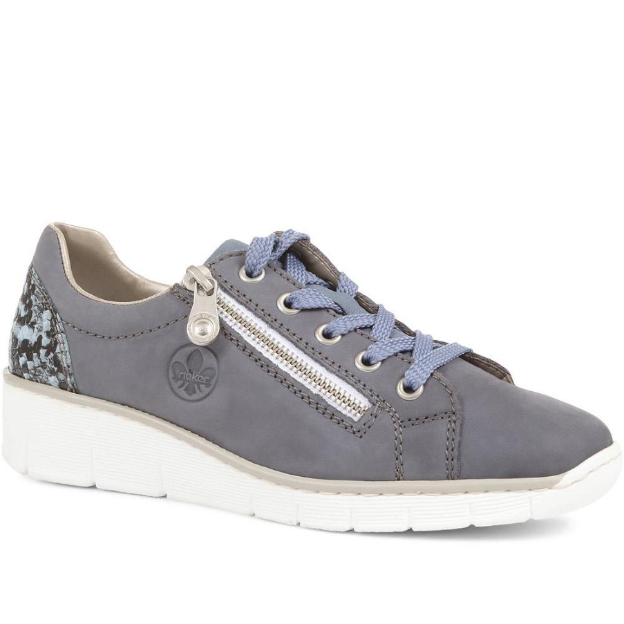 Rieker レースアップ ウェッジ スニーカー デニム