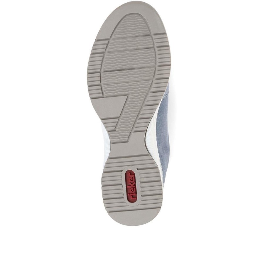 リーカー レザー ウェッジ スニーカー ブルー