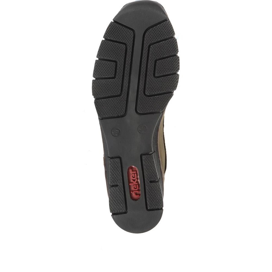 リーカー オリーブレザー レースアップスニーカー