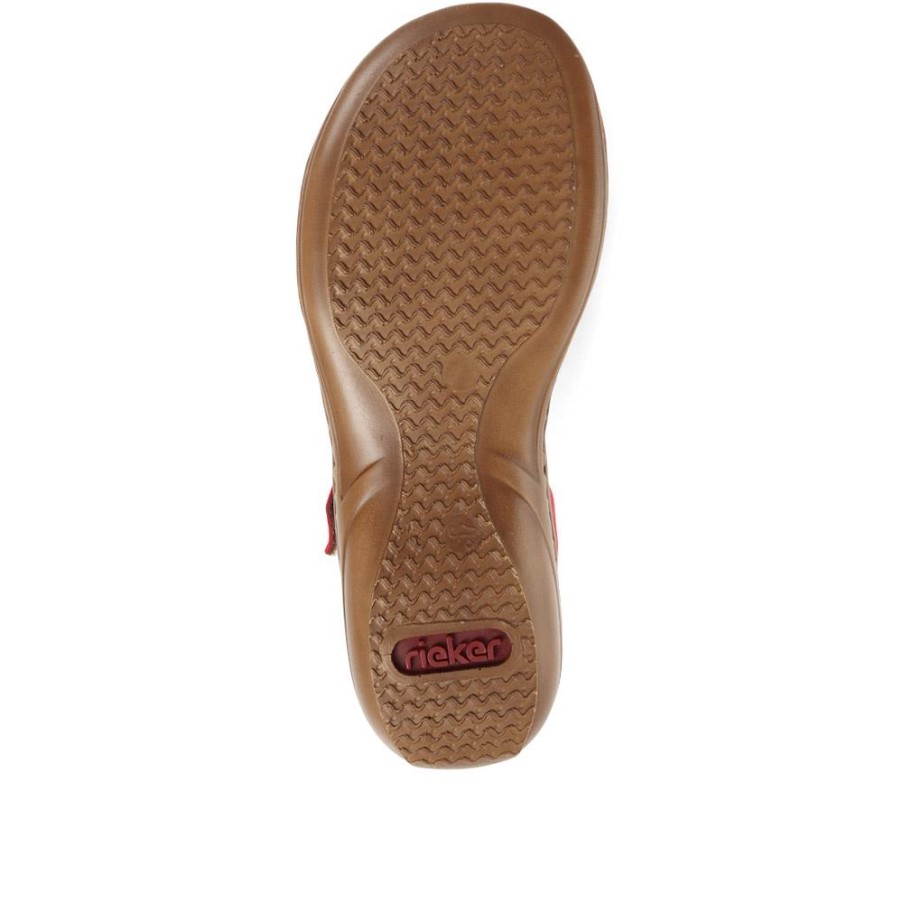 リーカー レッド フルアジャスタブル サンダル