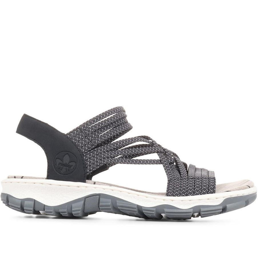 リーカー ストレッチ プルオン サンダル ネイビー