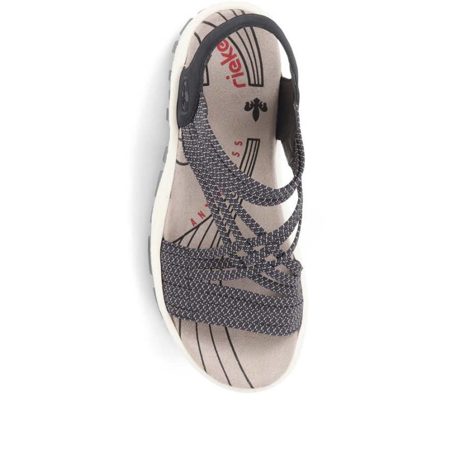 リーカー ストレッチ プルオン サンダル ネイビー